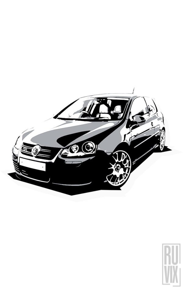 Coasta de Est Shop, Tricou ALB VW Golf 5, ruvix.ro