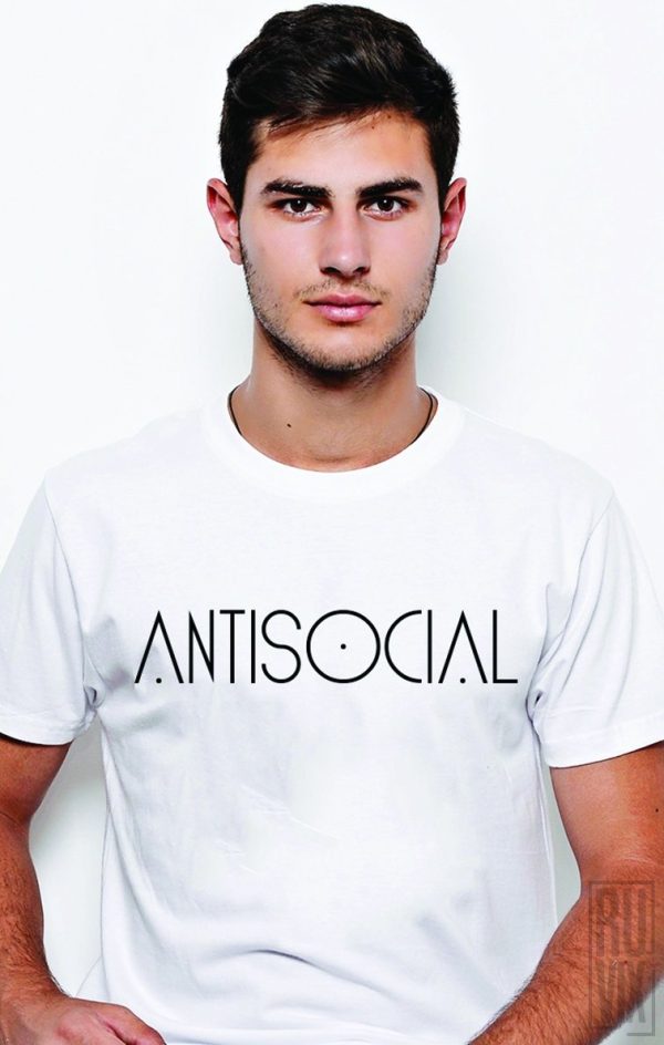 Tricouri cu Mesaje, Tricou Antisocial, ruvix.ro