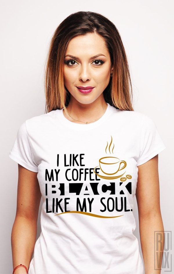 Tricouri Femei, Tricou Black Coffee, ruvix.ro