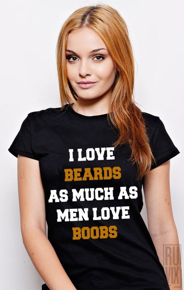 Tricouri Femei, Tricou Boobs and Beards, ruvix.ro