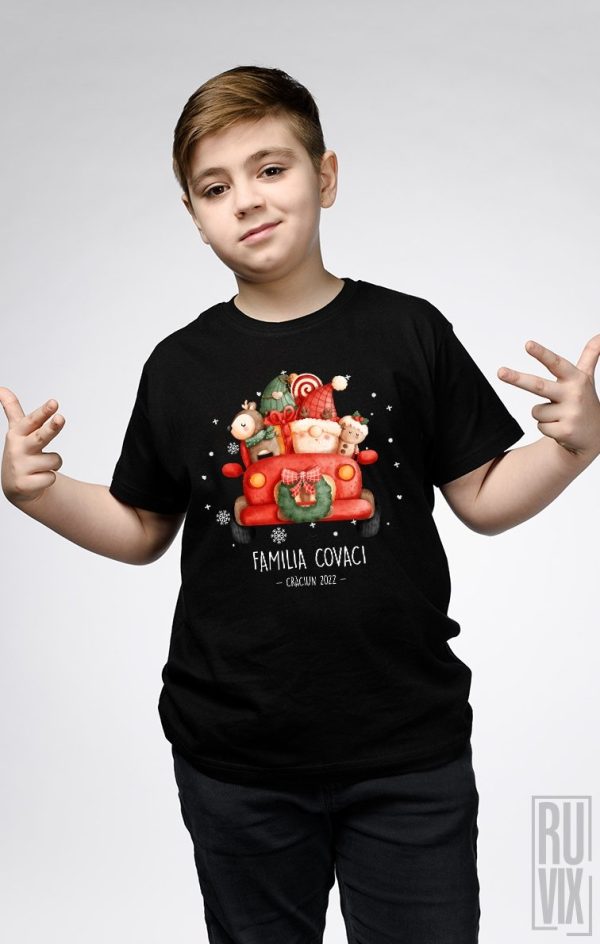 Tricou Copii personalizat Mașină Crăciun