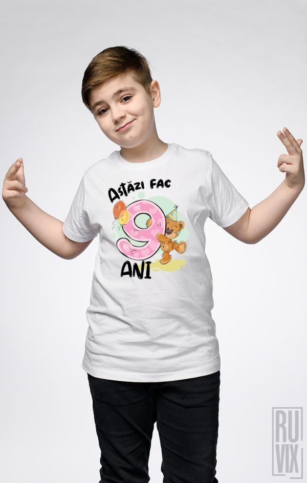 Copii, Tricou de Copii ASTĂZI FAC 9 ANI, ruvix.ro