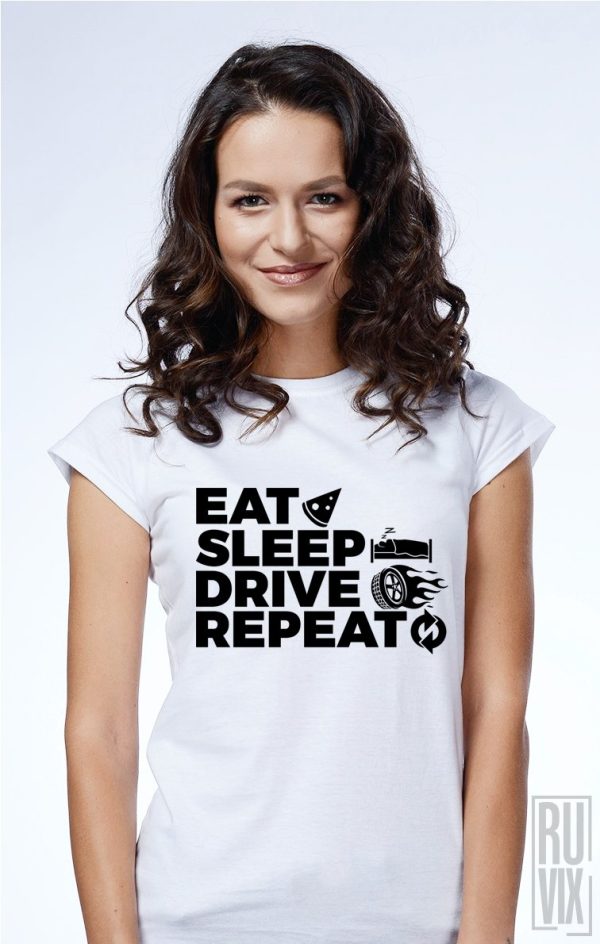 Tricouri cu Mesaje, Tricou Drive Repeat, ruvix.ro
