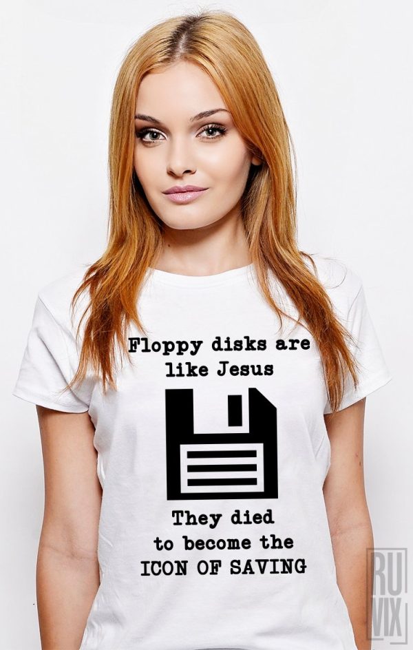 Tricouri cu Mesaje, Tricou Floppy Disk, ruvix.ro