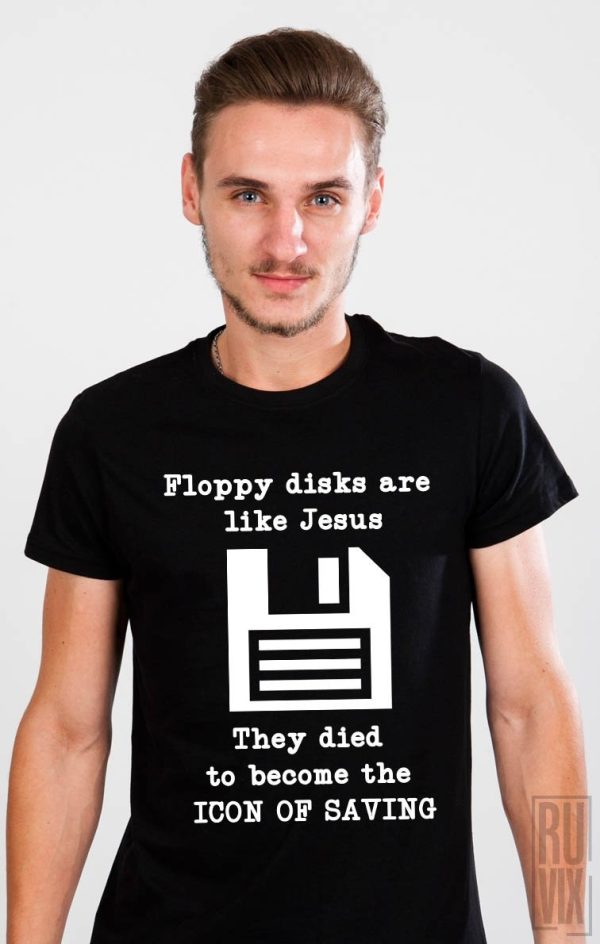 Tricouri cu Mesaje, Tricou Floppy Disk, ruvix.ro