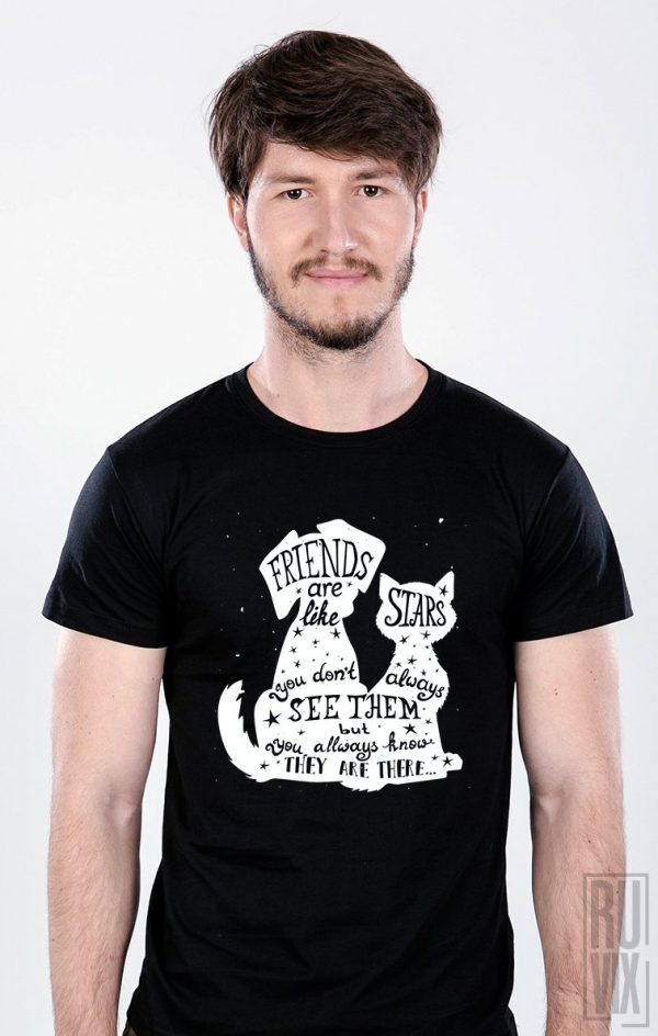 Tricouri cu Căței, Tricou Friends Like Stars, ruvix.ro
