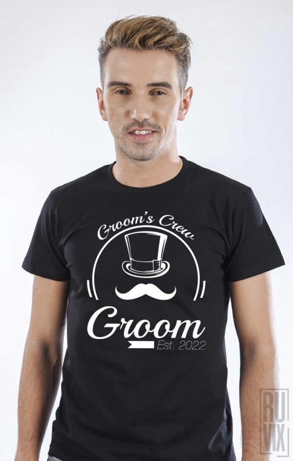 Tricouri cu Mesaje, Tricou Groom Est. 2023, ruvix.ro