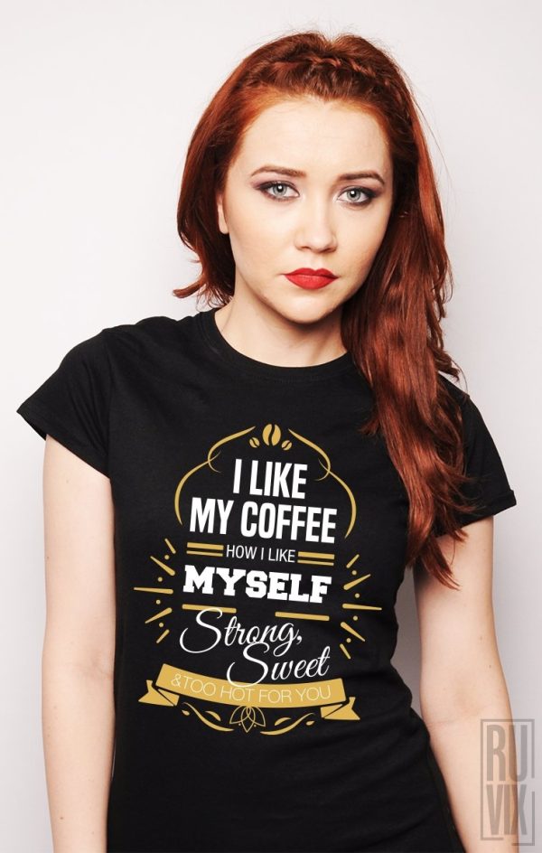 Tricouri cu Mesaje, Tricou Hot Coffee, ruvix.ro