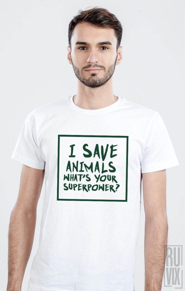 Tricouri cu Căței, Tricou I Save Animals, ruvix.ro