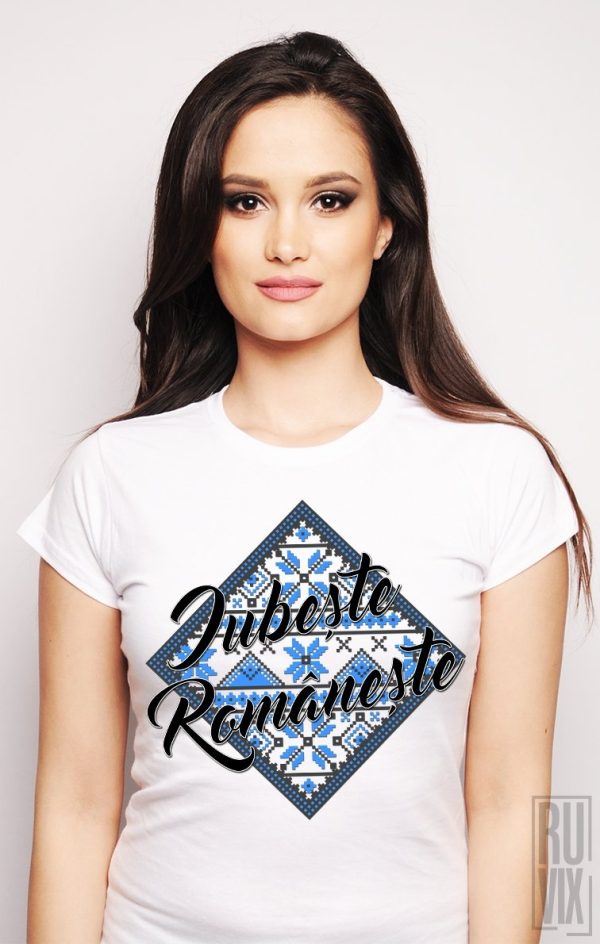 Tricou Iubește Românește ALBASTRU, 2, ruvix.ro