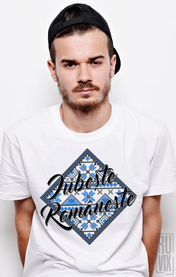 Tricou Iubește Românește ALBASTRU, 1, ruvix.ro