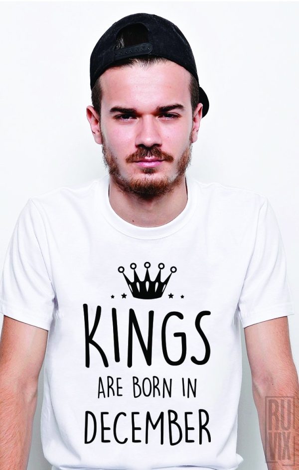 Ocazii, Tricou Kings Are Born in December, ruvix.ro