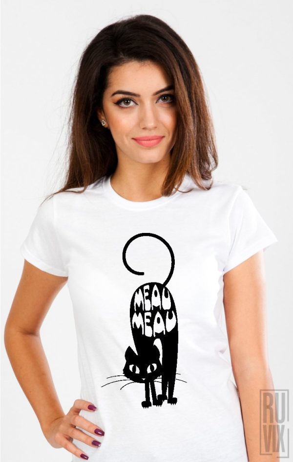 Tricouri cu Mesaje, Tricou MEAU MEAU, ruvix.ro