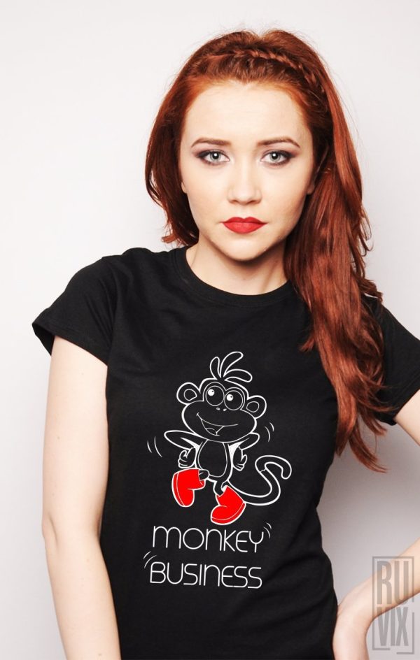 Tricouri cu Mesaje, Tricou Monkey Business, ruvix.ro