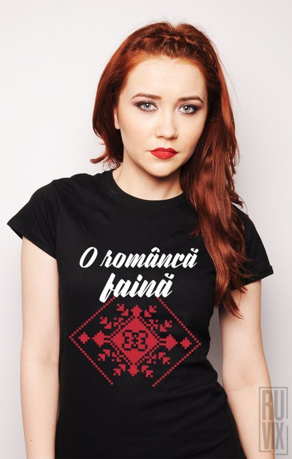 Tricouri cu Mesaje, Tricou Româncă Faină, ruvix.ro