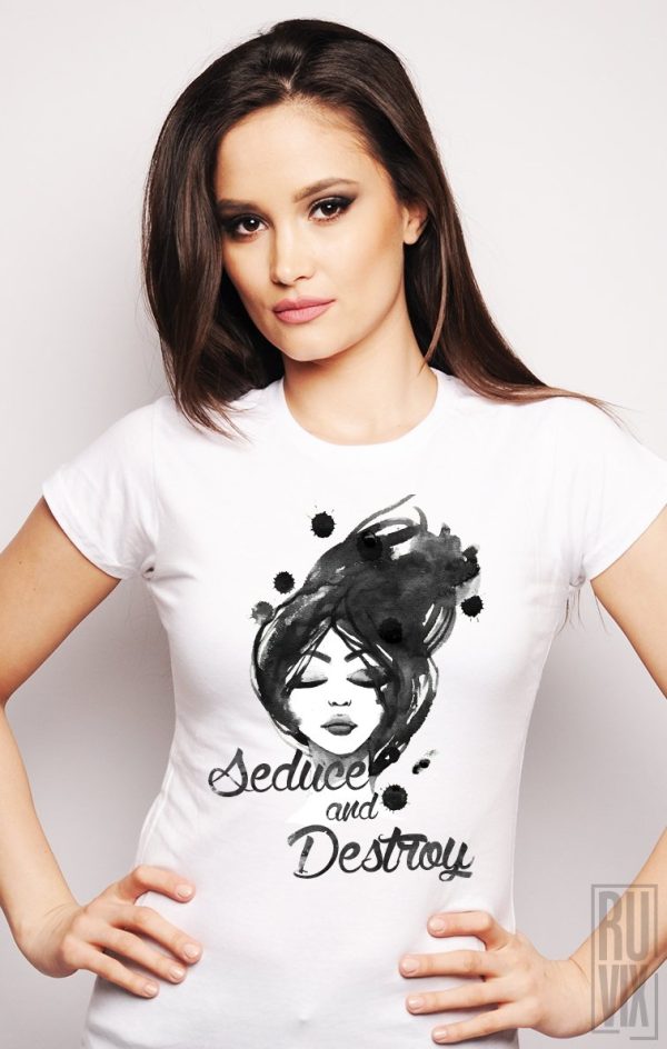 Tricouri cu Mesaje, Tricou Seduce and Destroy, ruvix.ro