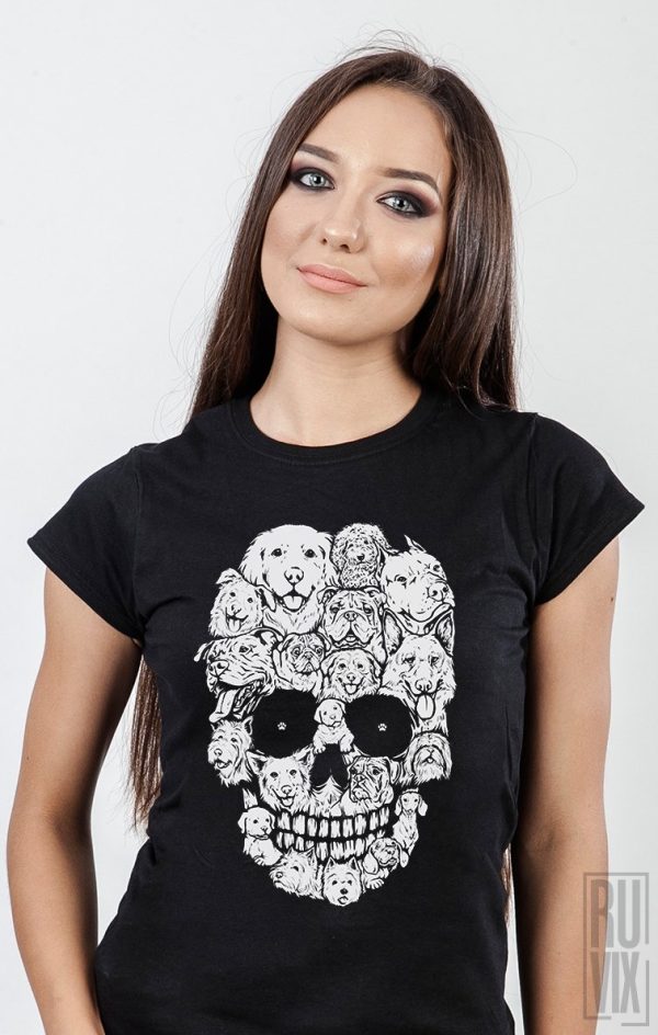 Tricouri Femei, Tricou Skull Dog, ruvix.ro