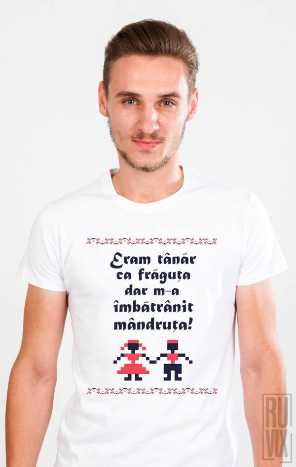 Tricouri cu Mesaje, Tricou Tânăr ca Frăguța, ruvix.ro