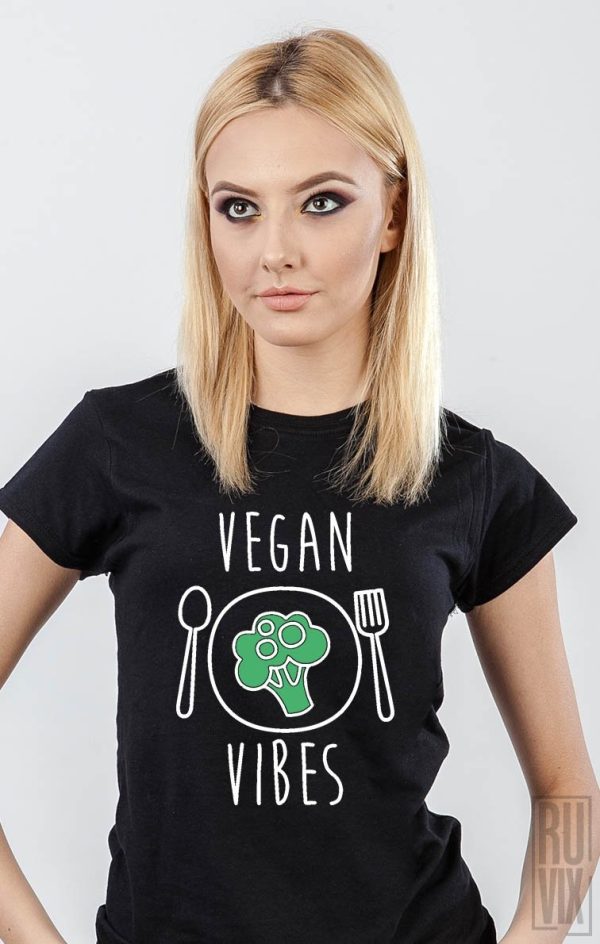 Tricouri cu Mesaje, Tricou Vegan Vibes, ruvix.ro