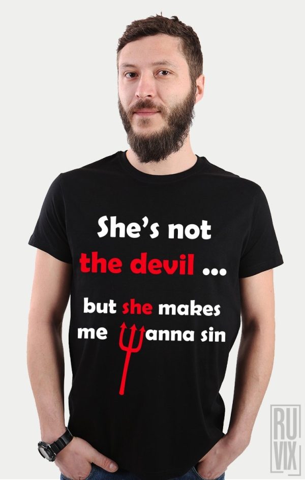 Tricouri cu Mesaje, Tricou Wanna Sin (for him), ruvix.ro