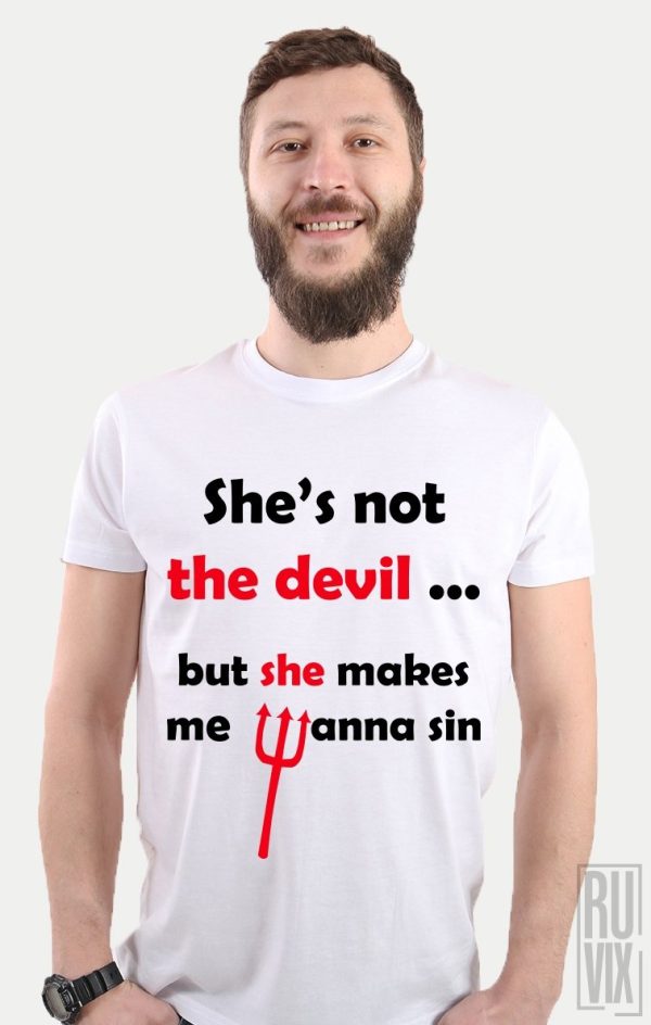 Tricouri cu Mesaje, Tricou Wanna Sin (for him), ruvix.ro