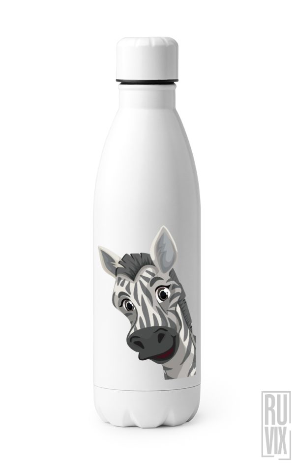 Sticlă Metalică Personalizată, Happy Zebra - Sticlă Metalică, ruvix.ro